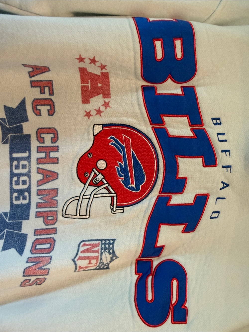 abercrombie kids White Buffalo Bills AFC Champion 1993 Hoodie - Picture 4 of 5